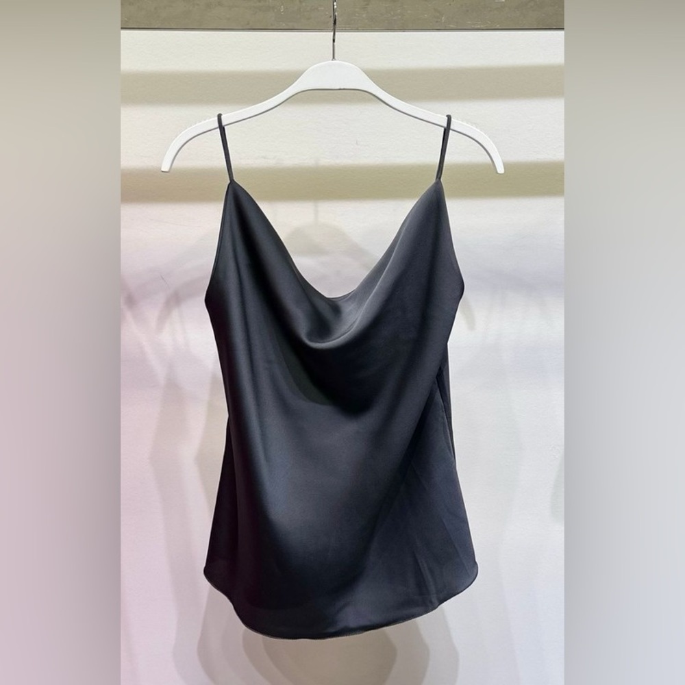 (9861-SOL-CHAR) SPAGHETTI STRAP COWL FRONT CAMI - Picture 1 of 6